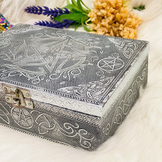 Pentagram Engraved Metal Box
