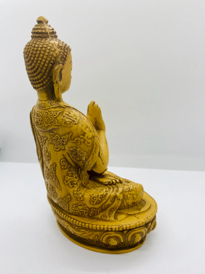 7" Handmade Blessing Buddha From Nepal, Amoghsiddhi Buddha, Buddha,Peaceful Buddha, Tibetan Buddha , Home Decor, Buddhism, Gautam Buddha