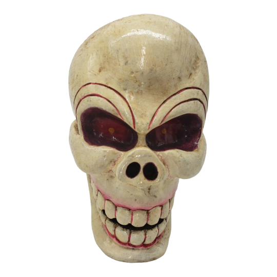 Hand Carved Wood Skull/Wooden Skull Sculpture/Wood Carving Statue from Nepal/Handmade Skull/Symbol of Transformation/Fantasy Collectible Art