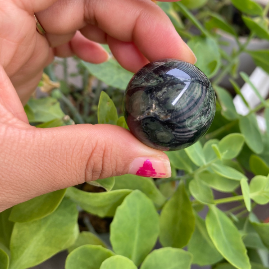 Kambaba Jasper Small Sphere, Crystal Balls, Round Gemstones, Crocodile Jasper, Healing Stones, Stone for Courage, Reiki , Heart Chakra Stone