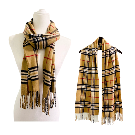 Cashmere Feel Unisex Plaid Scarfs
