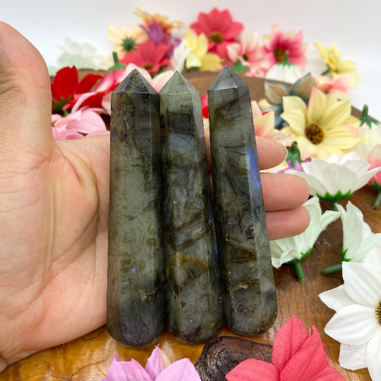 Labradorite Massage Wand, Gemstone Massage Wand, Polished Labradorite, Crystal Healing Wand, Tower Point, Self Care, Unique Gifts