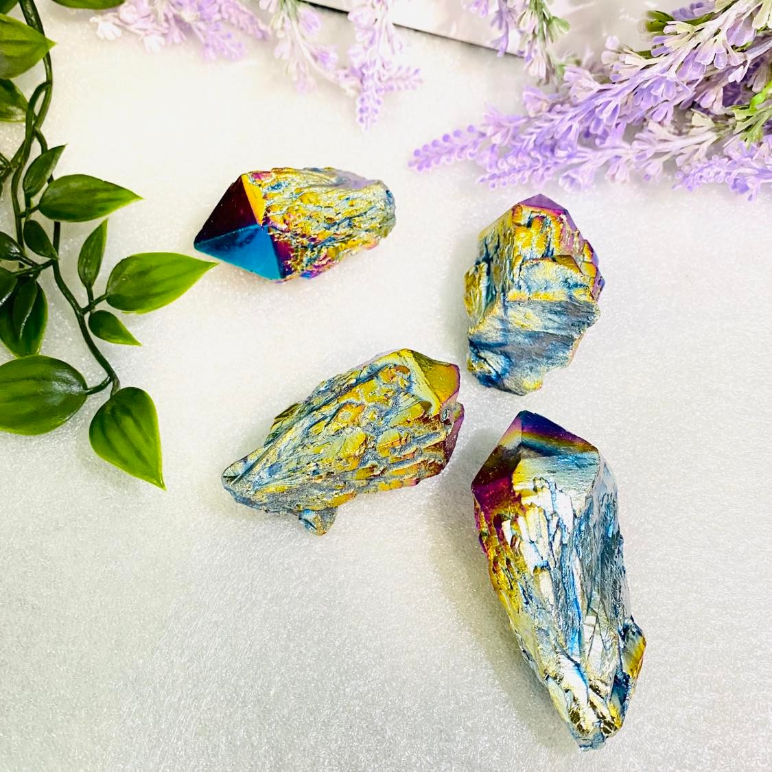 Rainbow Titanium Aura Quartz Crystal