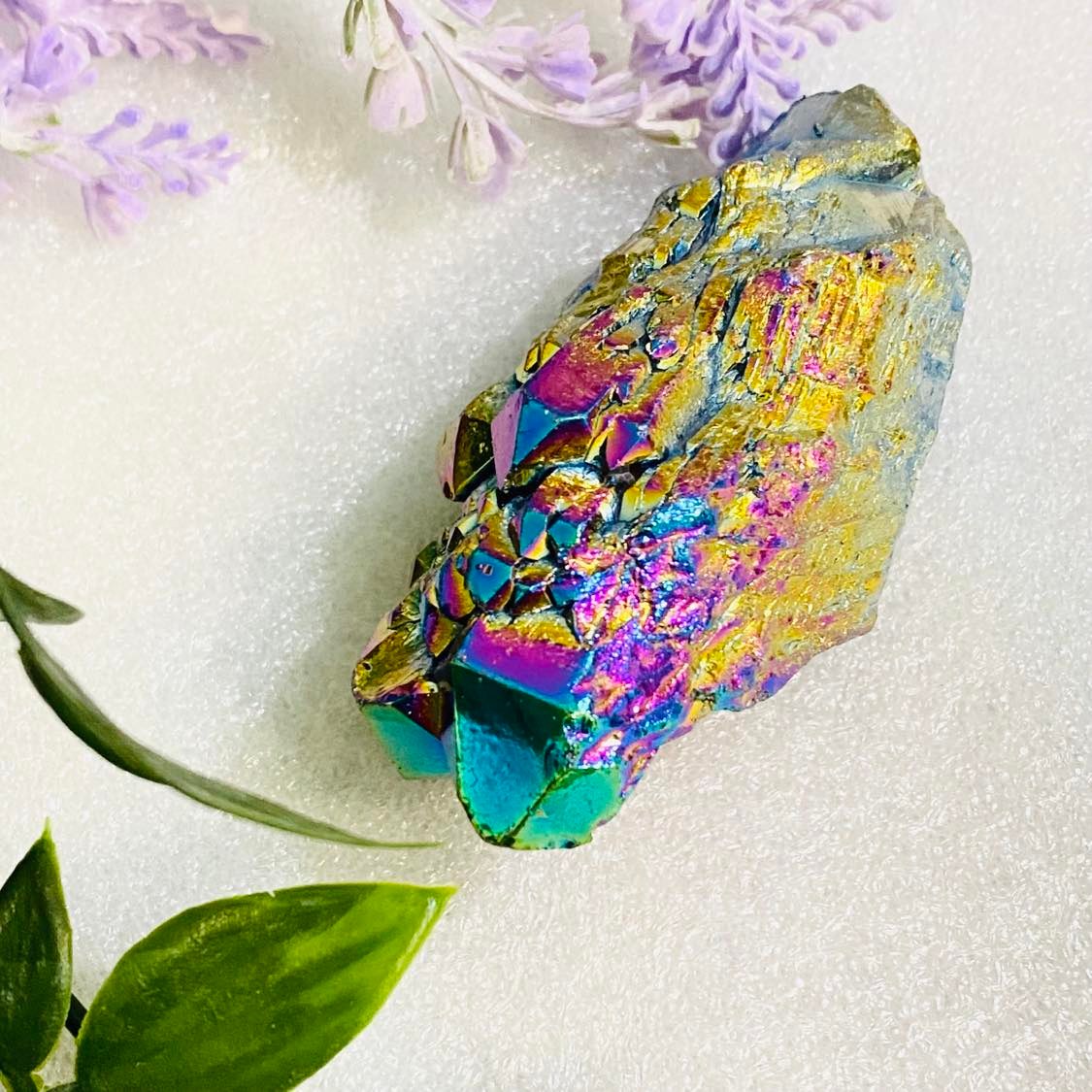 Rainbow Titanium Aura Quartz Crystal