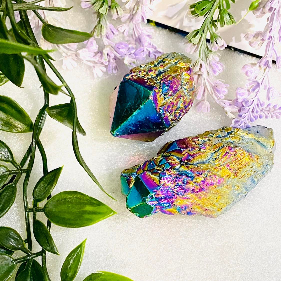 Rainbow Titanium Aura Quartz Crystal