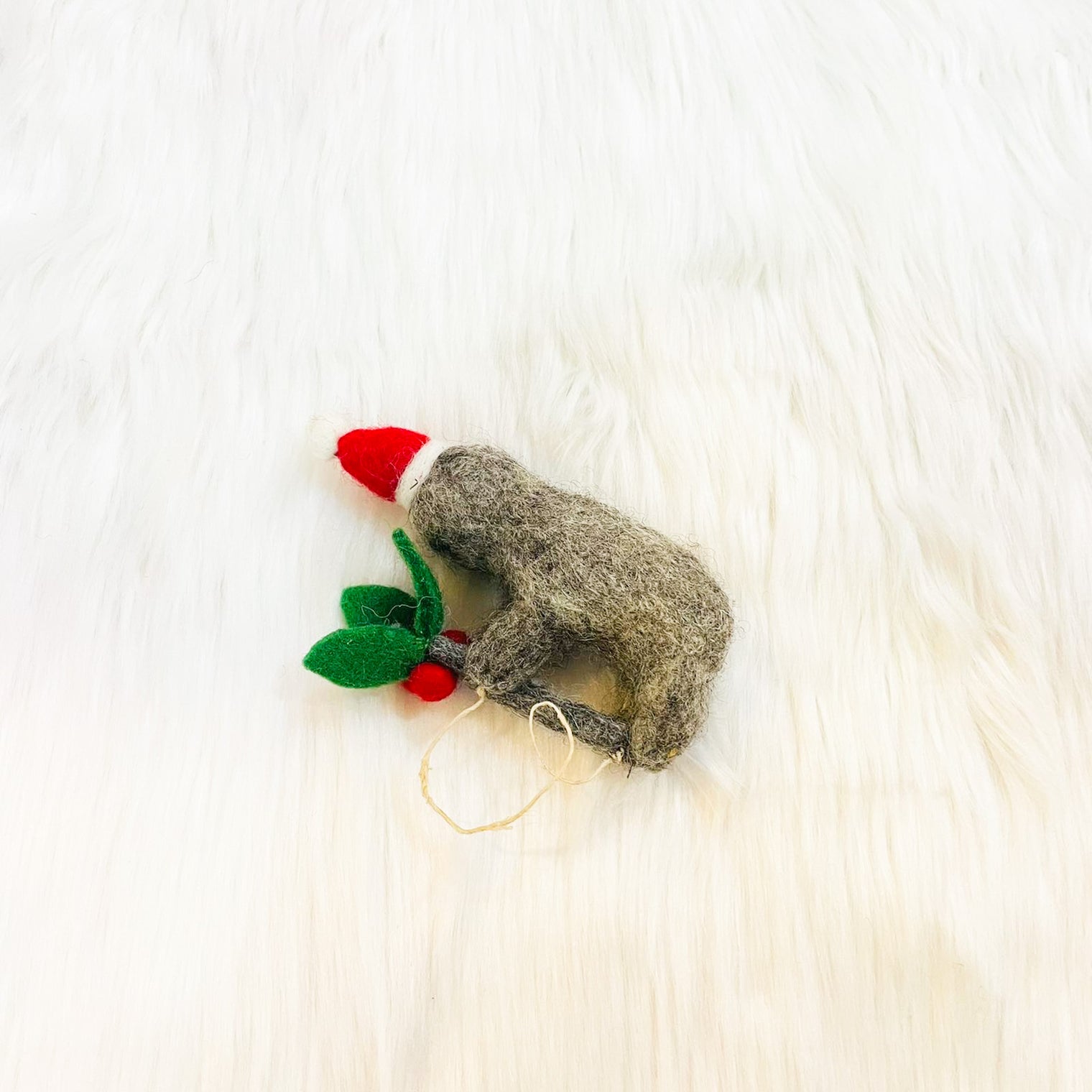Sloth Felted Ornament