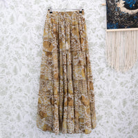 Bohemian Vintage Style Long Ruffle Skirt