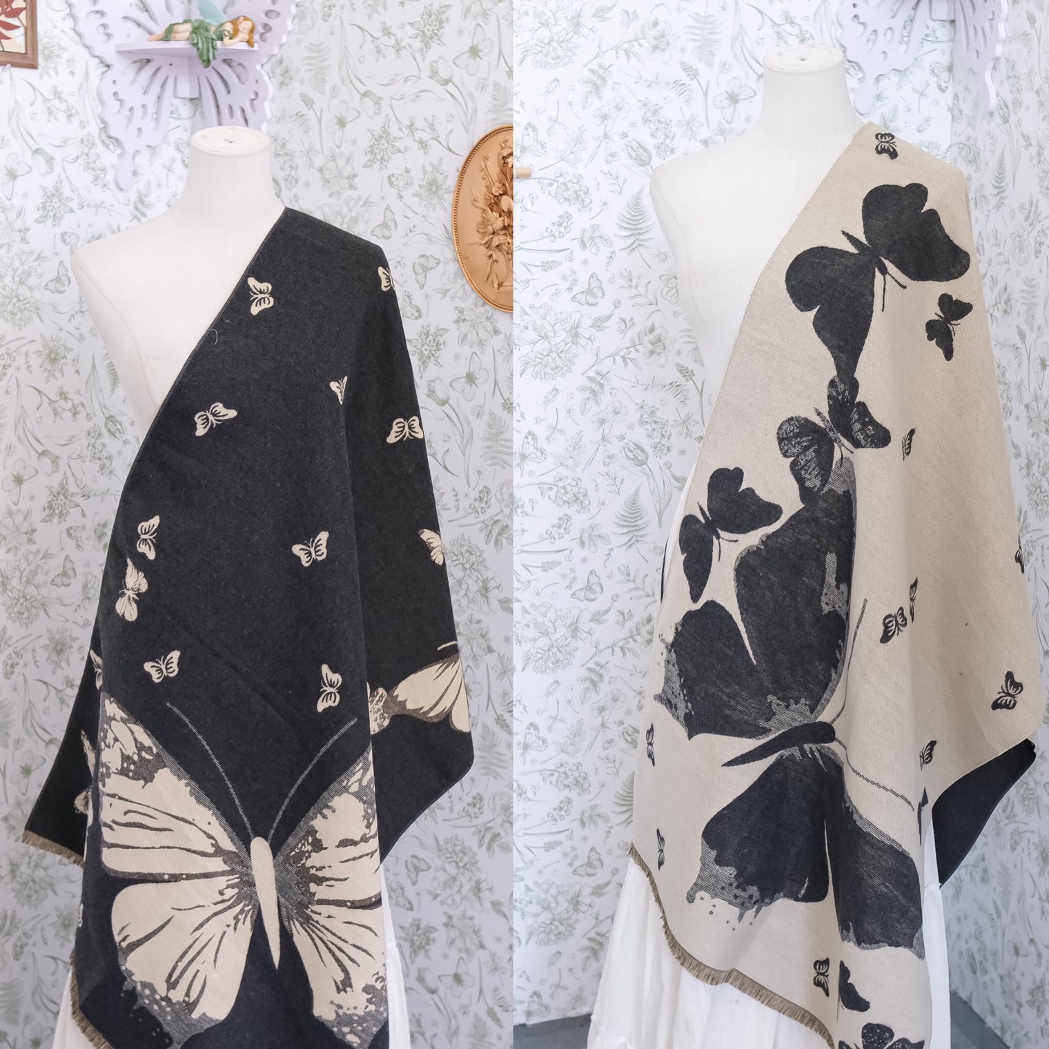 Reversible Butterfly Boho Long Oversized Shawls