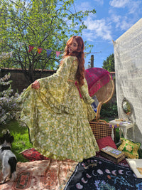 Willow Whisper Skirt with Ruffle Sleeve Top