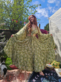 Willow Whisper Skirt with Ruffle Sleeve Top