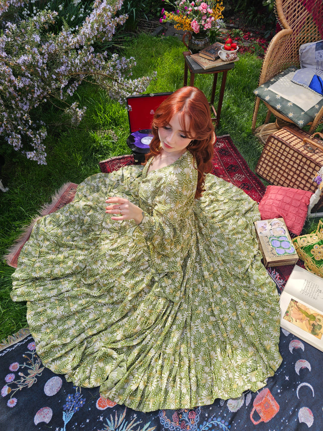 Willow Whisper Skirt with Ruffle Sleeve Top