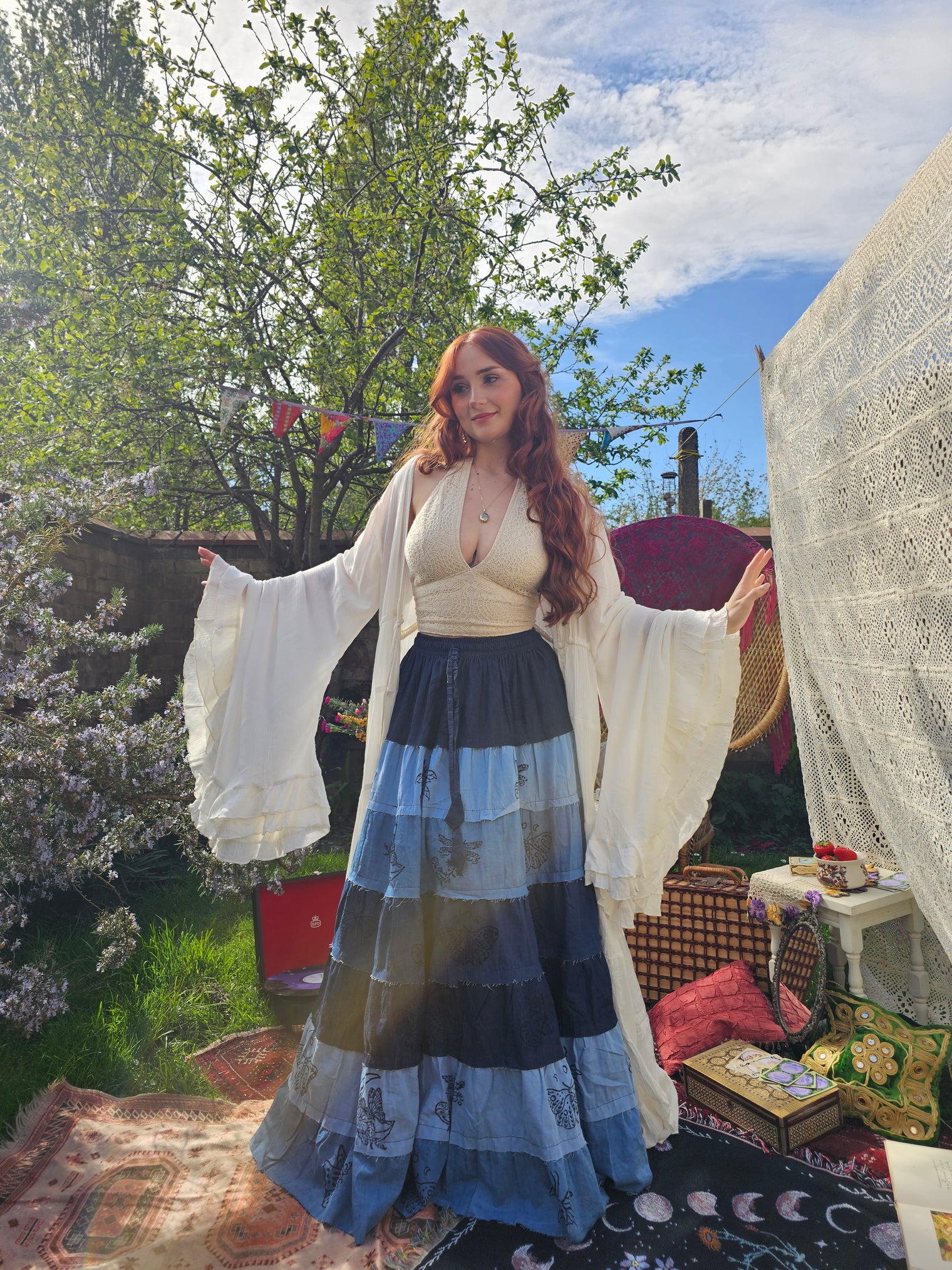 Midnight Flutter Boho Skirts