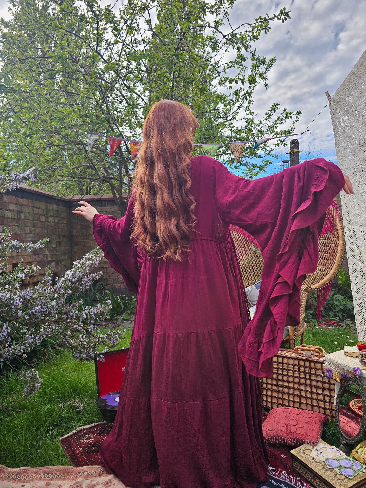 Moonlit Boho Duster with Ruffle Sleeve