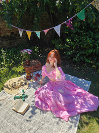 Gingham Flowy Skirt with Puff Sleeve Top