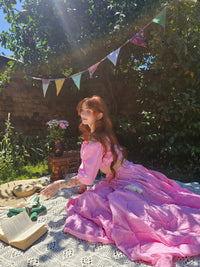 Gingham Flowy Skirt with Puff Sleeve Top