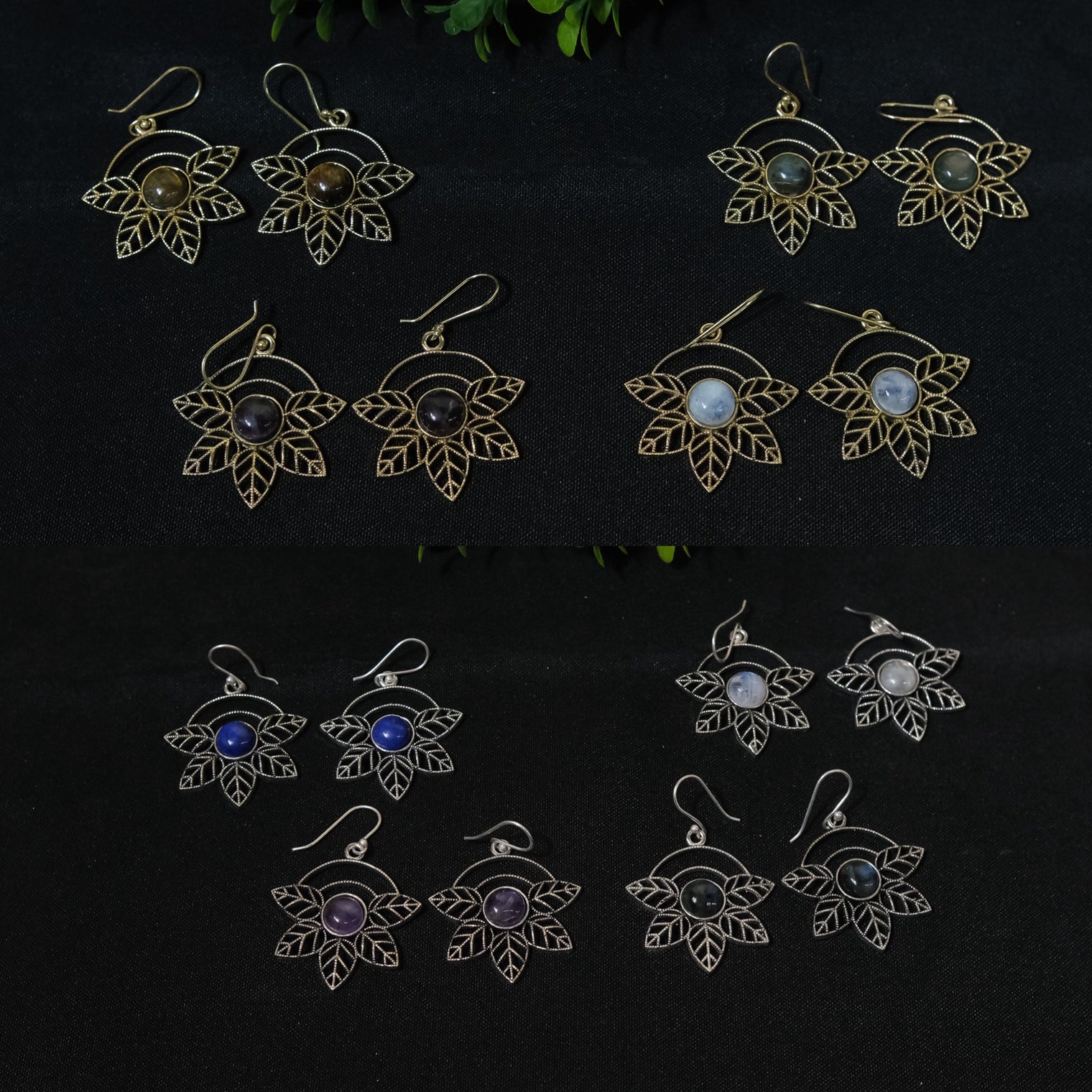 Boho Flower Dangle Crystal Earring