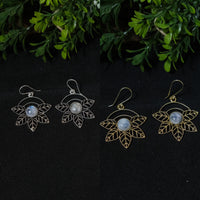 Boho Flower Dangle Crystal Earring