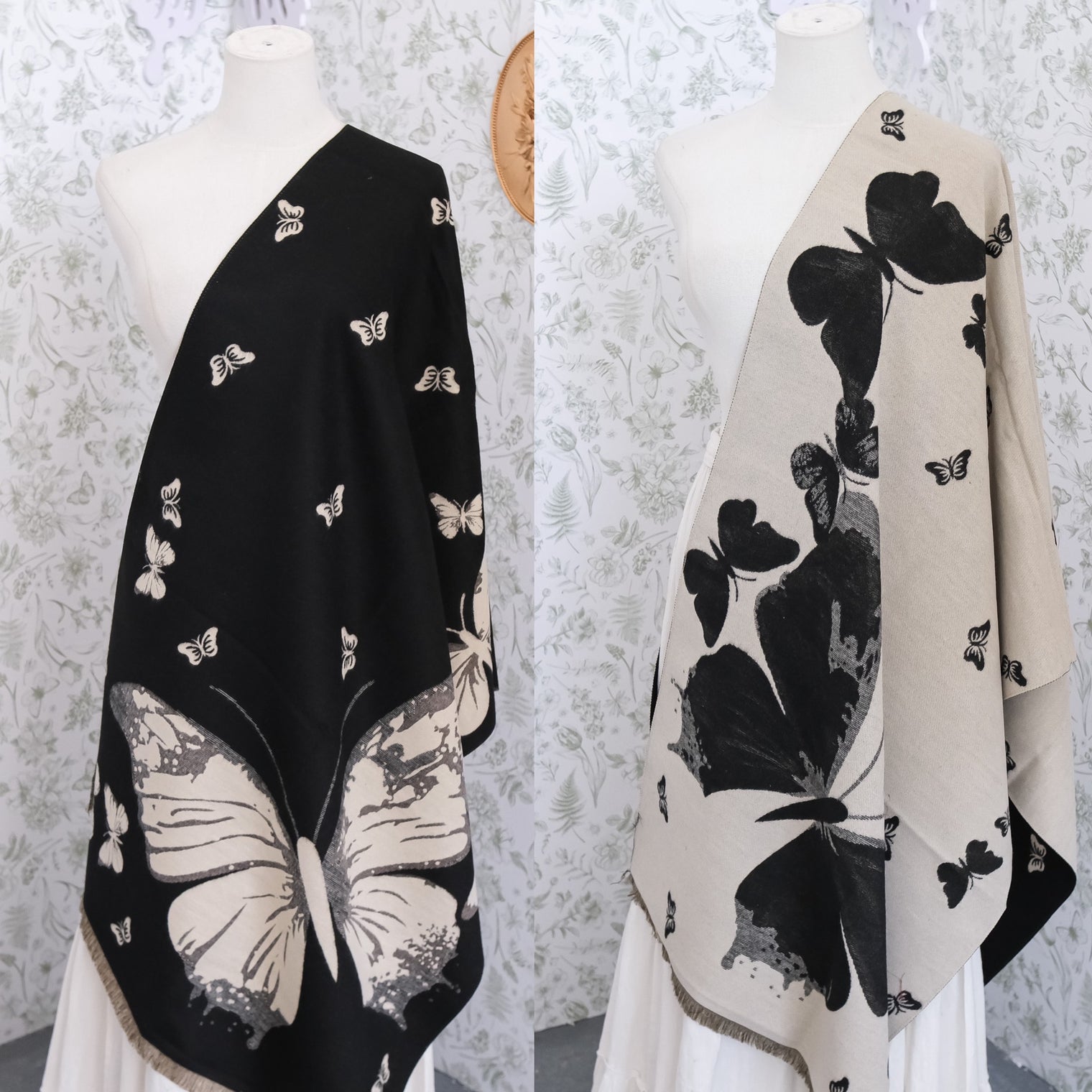 Reversible Butterfly Boho Long Oversized Shawls