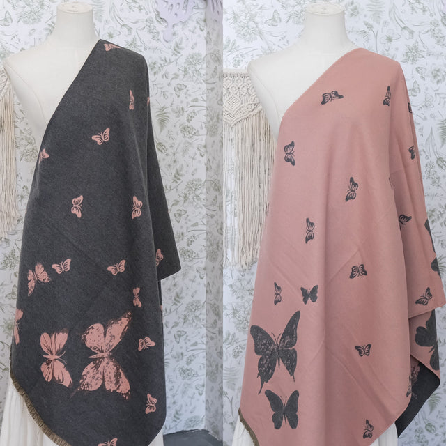 Reversible Butterfly Boho Long Oversized Shawls