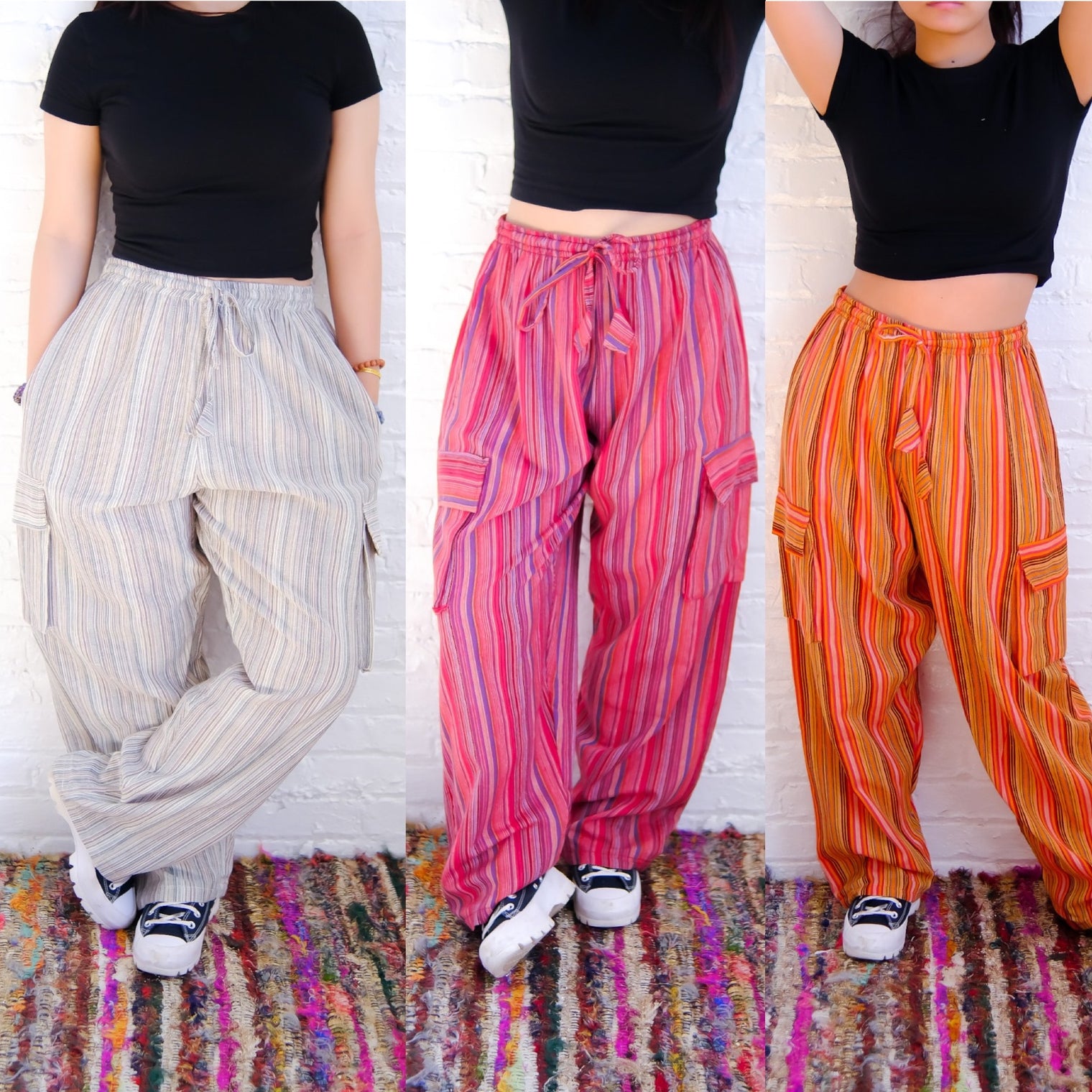 Multicolor Unisex Cotton Cargo Pants