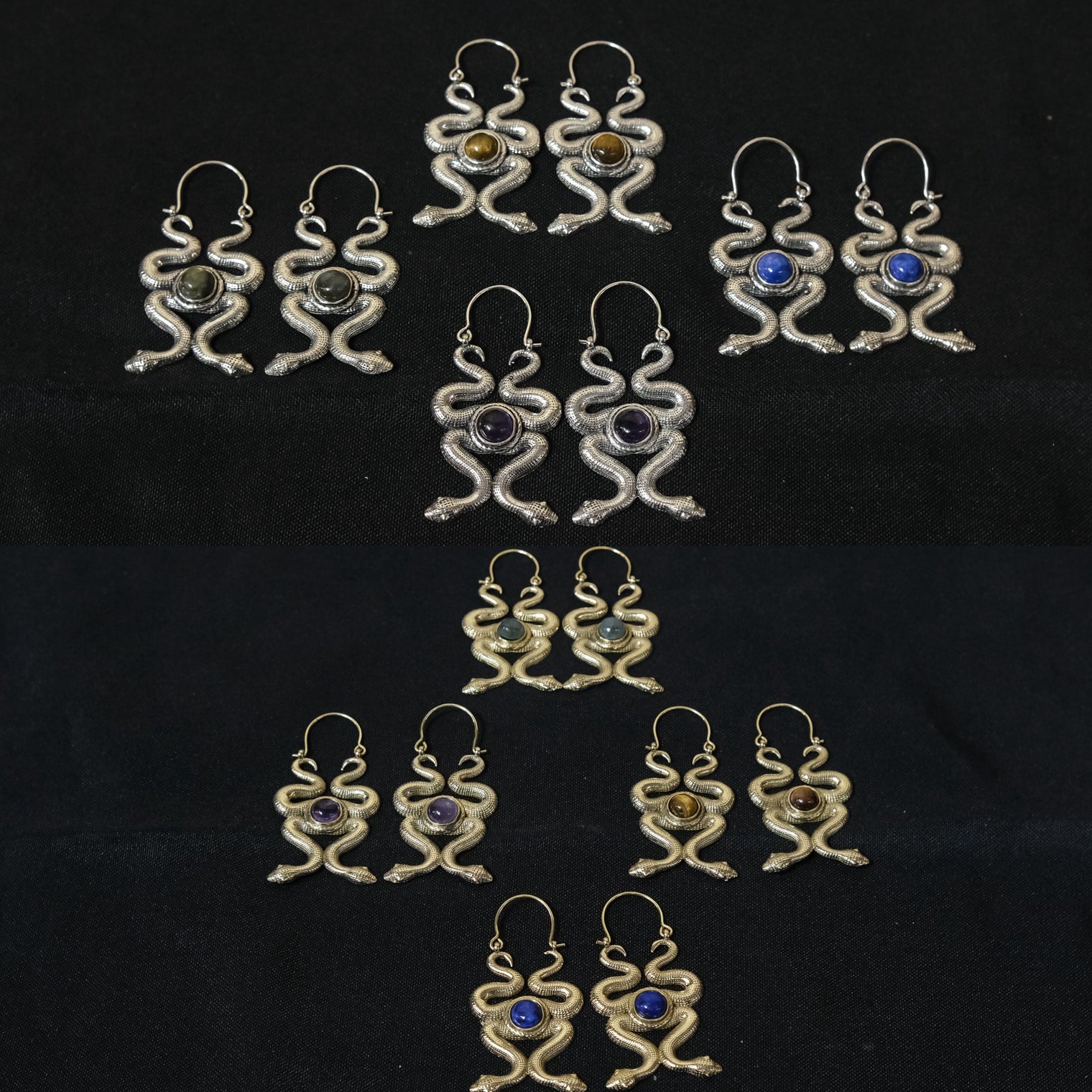 Dangle Goth Snake Earring