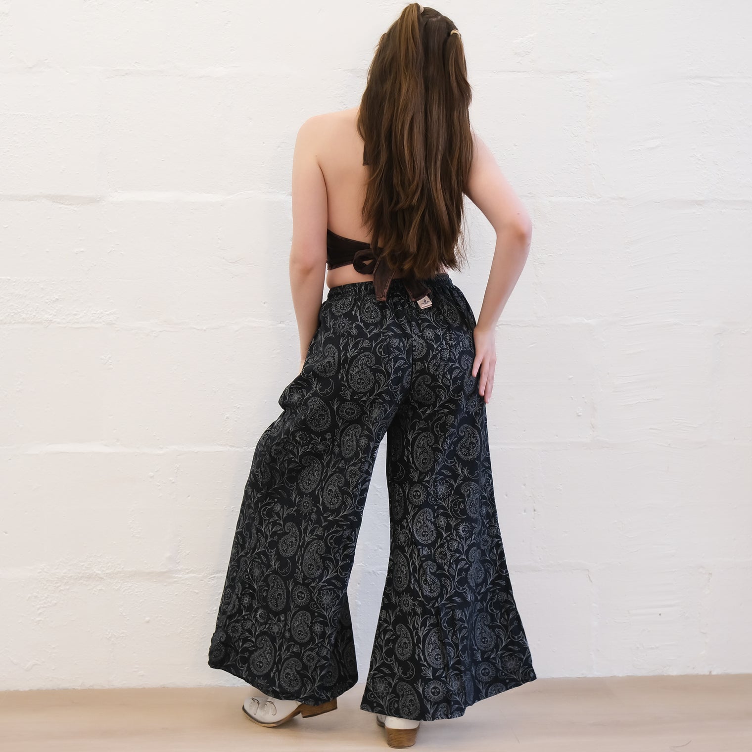 Flowy Paisley Boho Cotton Wide Leg Pants