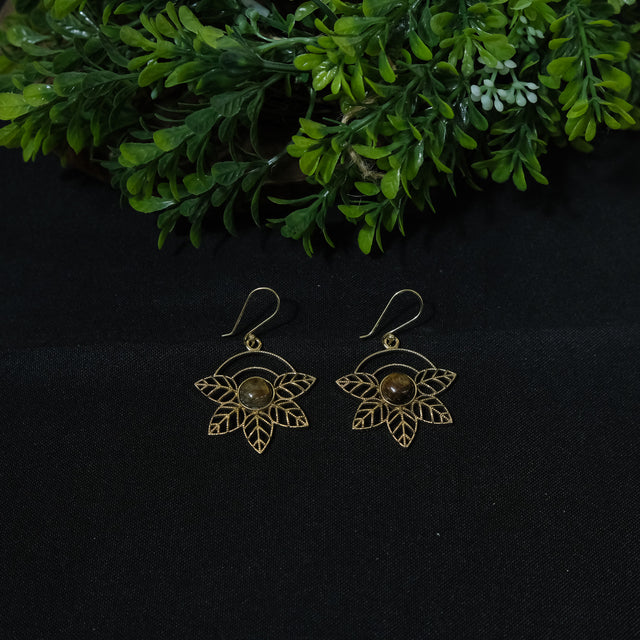 Boho Flower Dangle Crystal Earring