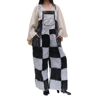 Patchwork Corduroy Wide Leg Jumpsuit