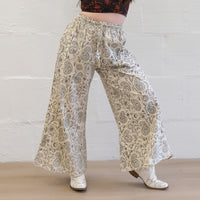 Flowy Paisley Boho Cotton Wide Leg Pants