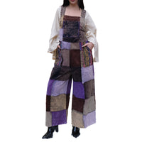 Patchwork Corduroy Wide Leg Jumpsuit