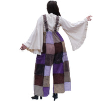 Patchwork Corduroy Wide Leg Jumpsuit