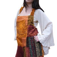 Patchwork Corduroy Wide Leg Jumpsuit