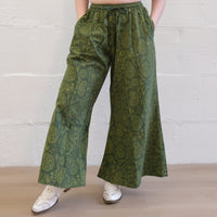Flowy Paisley Boho Cotton Wide Leg Pants