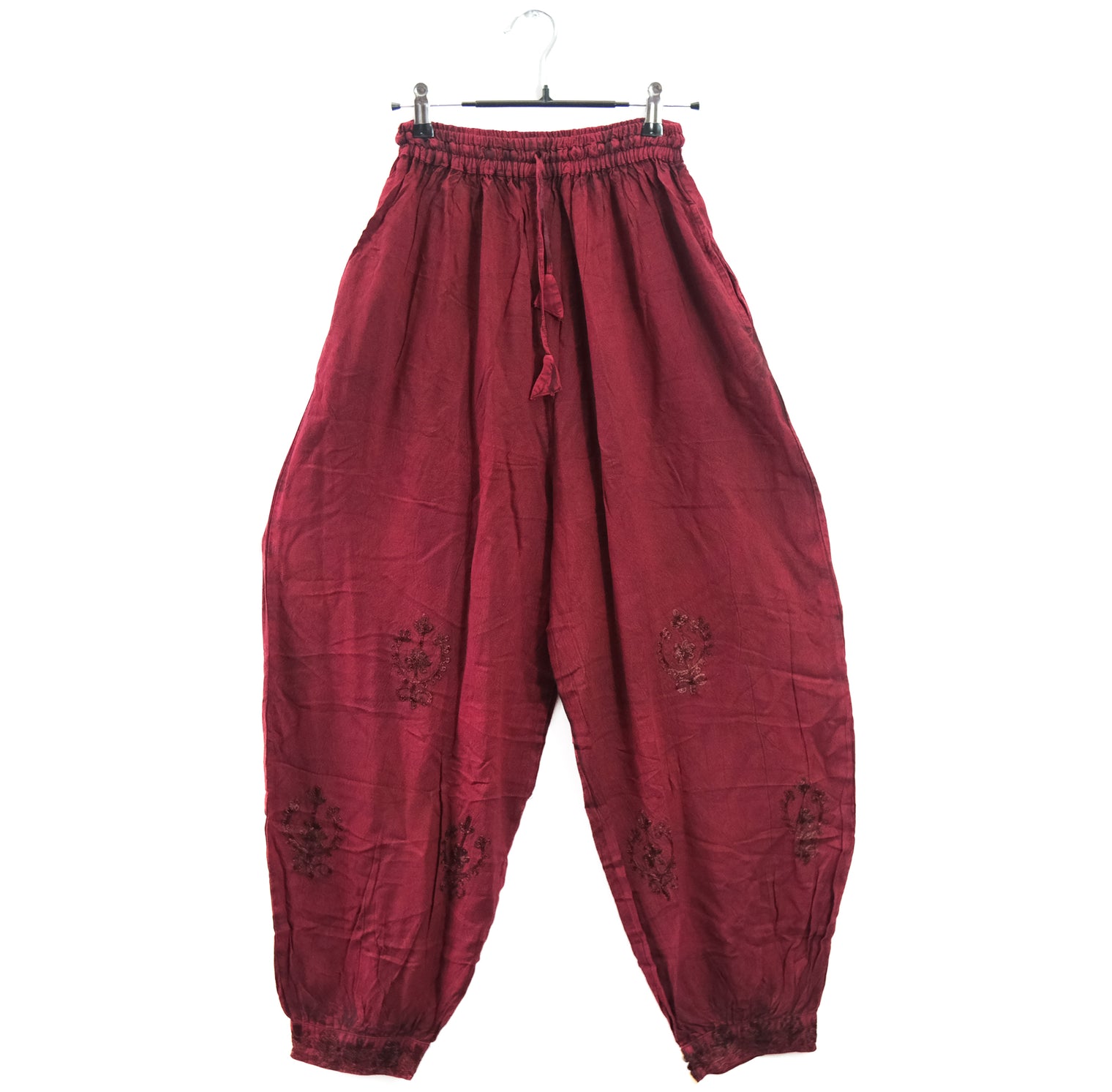 Embroidered Cotton Baggy Pants