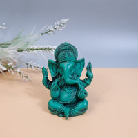 5 inches Ganesha Resin Statue, Handcarved Vintage Ganesh Stautue, Good Luck, New Beginnings,Elephant God,Brown Lord Ganesha Statue