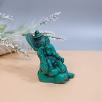 5 inches Ganesha Resin Statue, Handcarved Vintage Ganesh Stautue, Good Luck, New Beginnings,Elephant God,Brown Lord Ganesha Statue