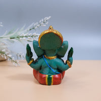 5 inches Ganesha Resin Statue, Handcarved Vintage Ganesh Stautue, Good Luck, New Beginnings,Elephant God,Brown Lord Ganesha Statue