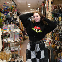 Fairycore Mushroom Knit Crop Sweater