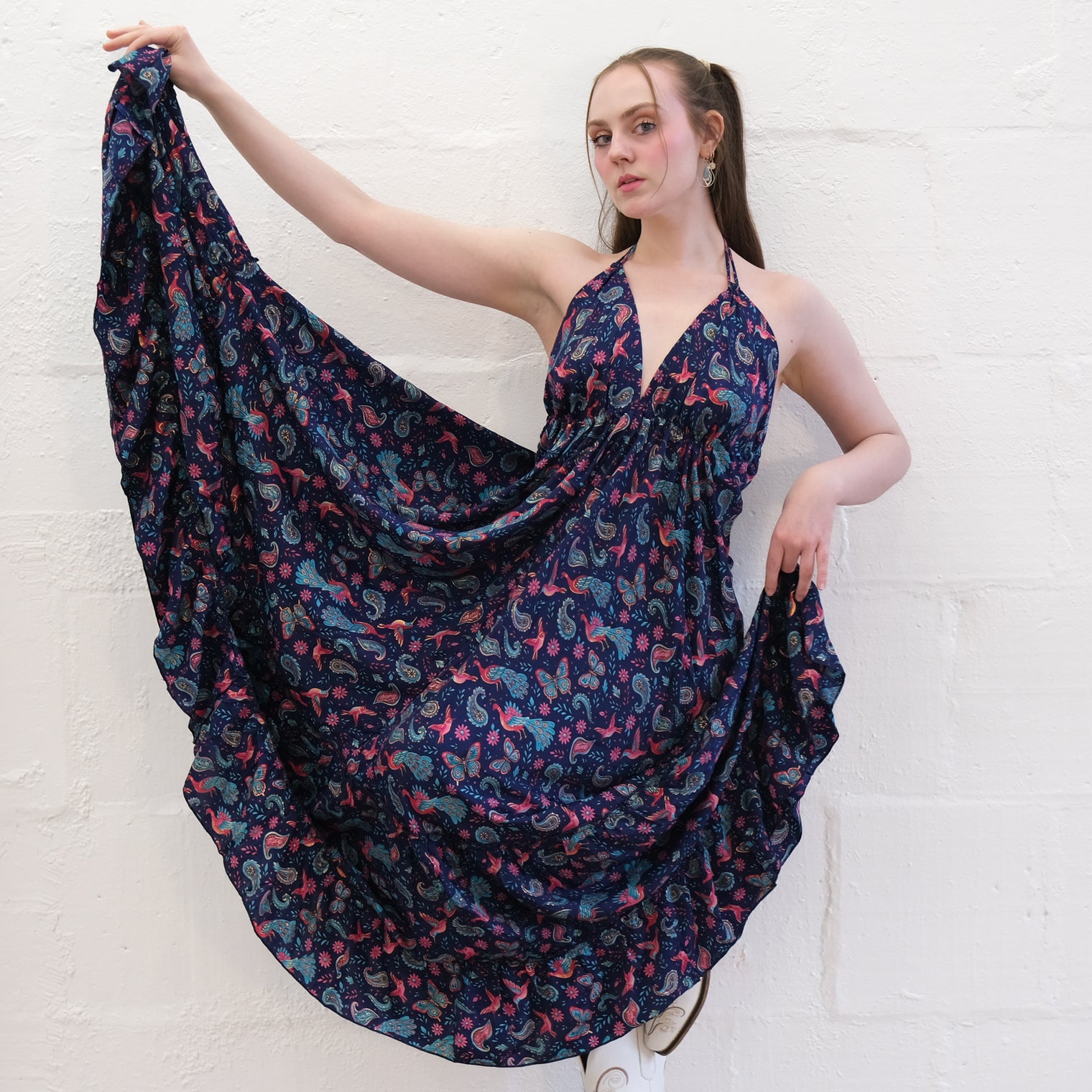 Boho Goddess Maxi Tiered  Backless Dress