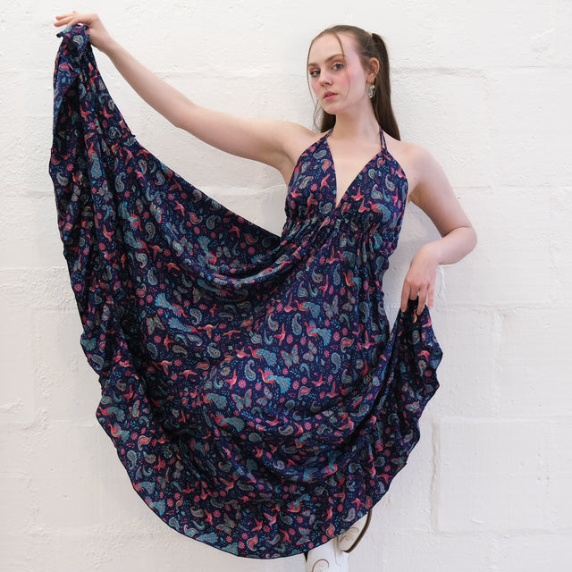 Boho Goddess Maxi Tiered  Backless Dress