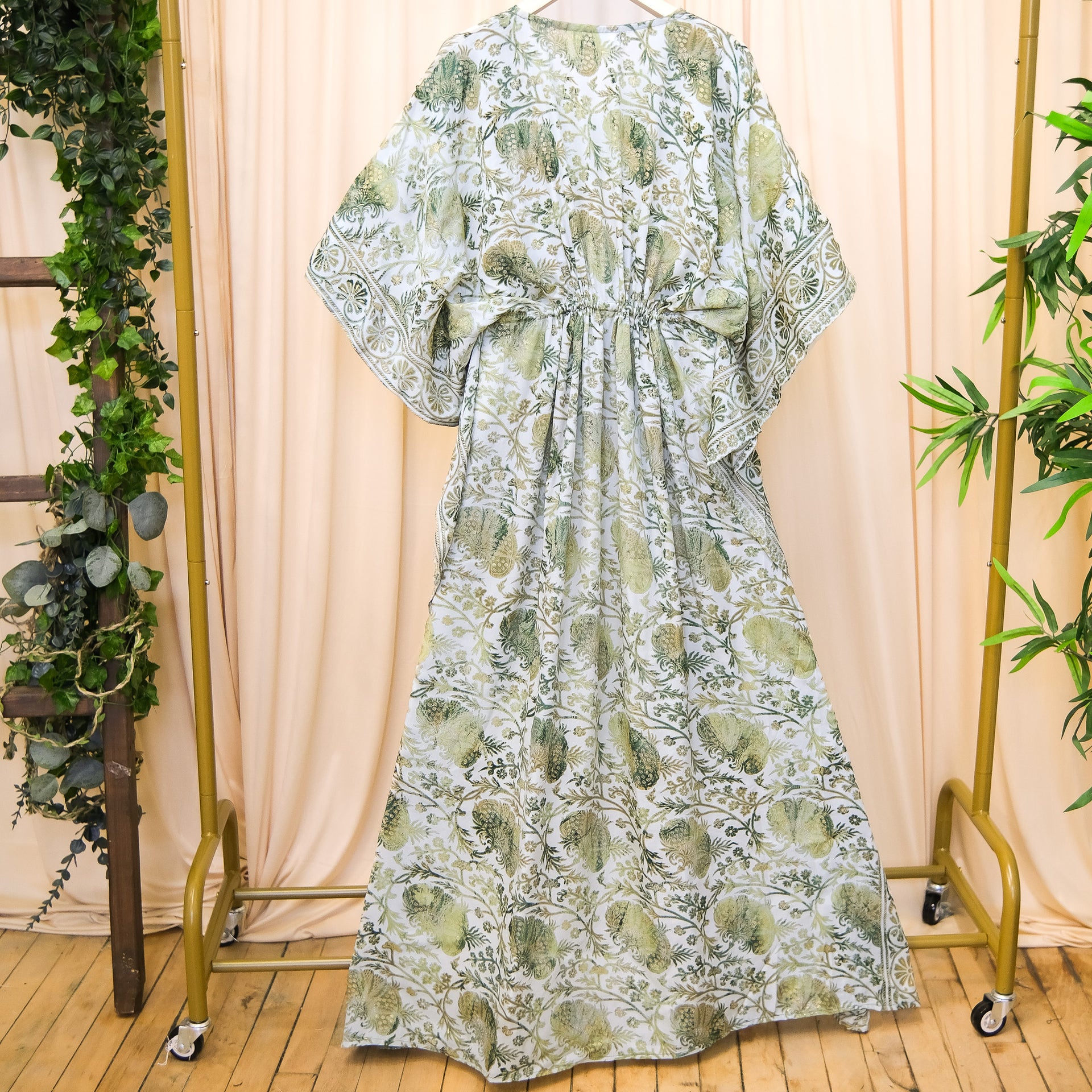 Flowy Long Kaftan Dress Green
