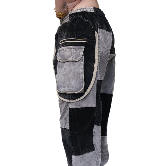 Patch Corduroy Baggy Pants