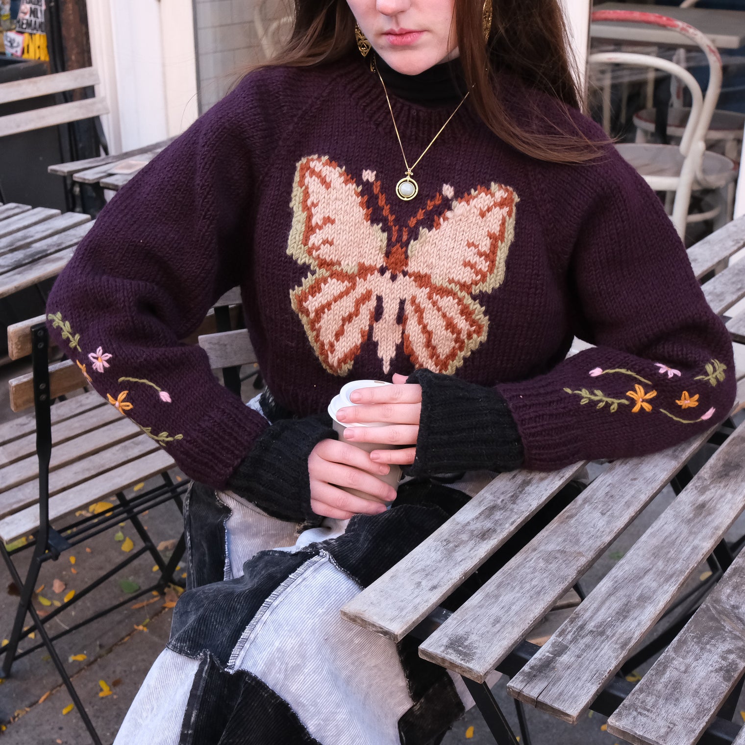 Butterfly Meadow Knit Crop Sweater