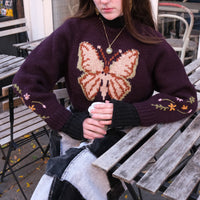 Butterfly Meadow Knit Crop Sweater