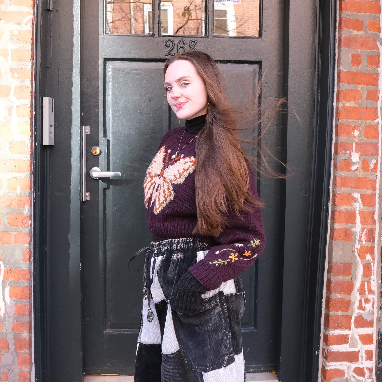 Butterfly Meadow Knit Crop Sweater