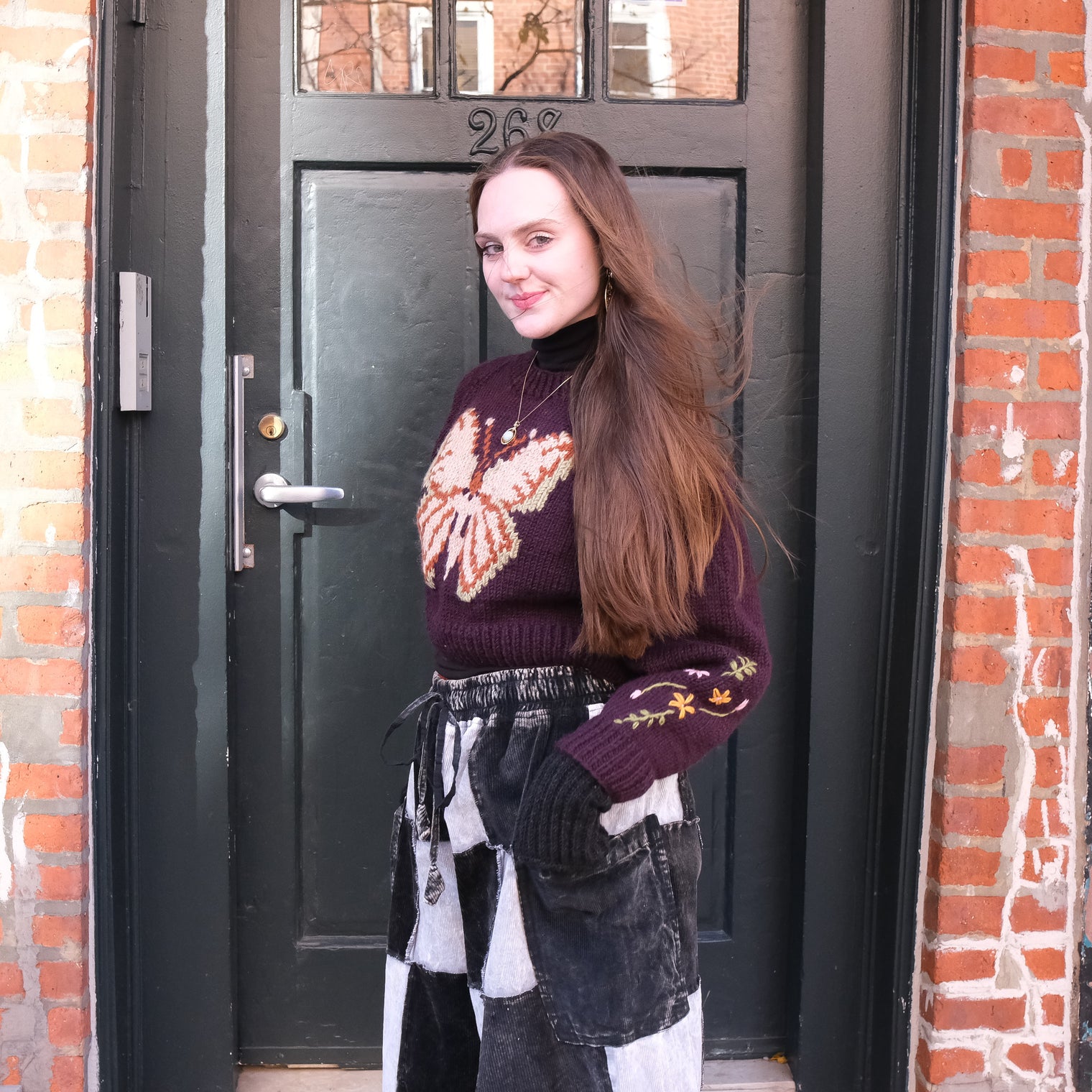 Butterfly Meadow Knit Crop Sweater