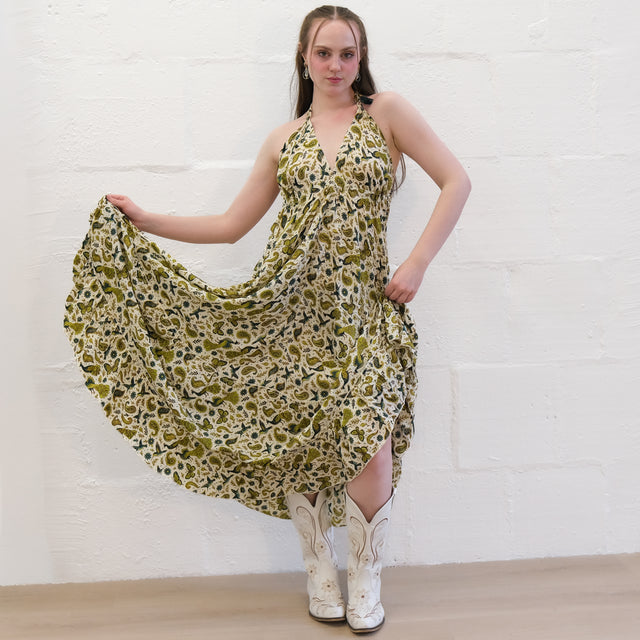 Boho Goddess Maxi Tiered  Backless Dress