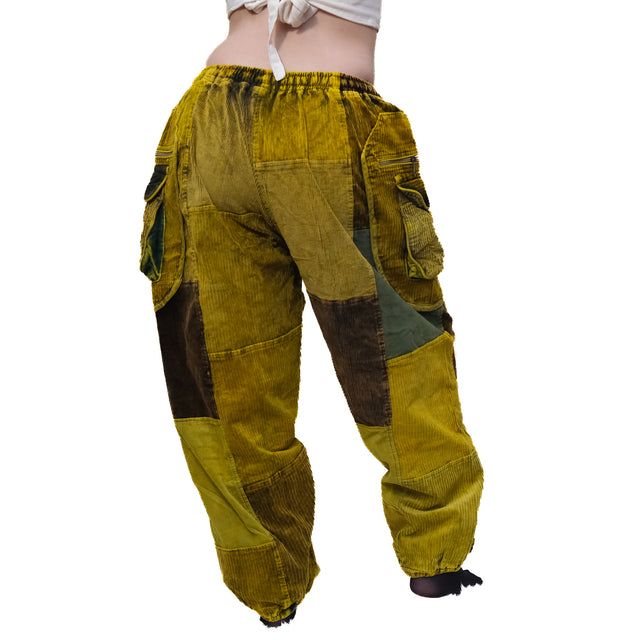 Patch Corduroy Baggy Pants