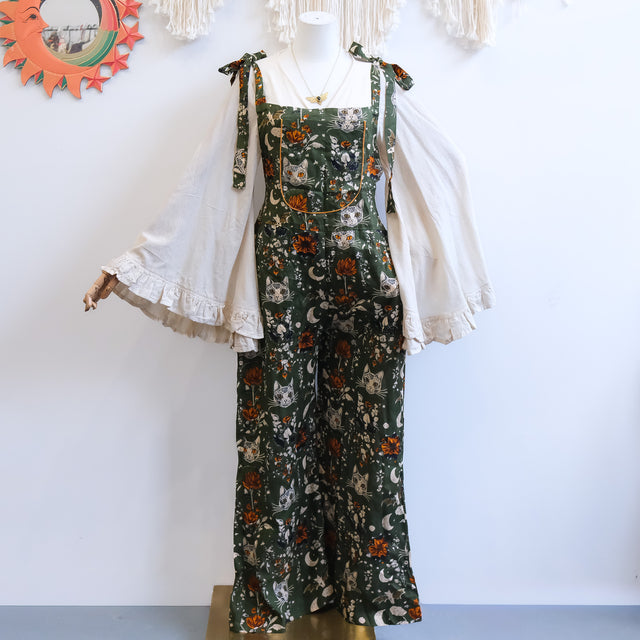 Celestial Cat & Moon Wide Leg Jumpsuit