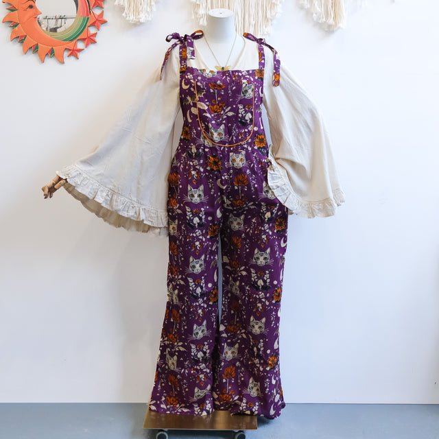 Celestial Cat & Moon Wide Leg Jumpsuit